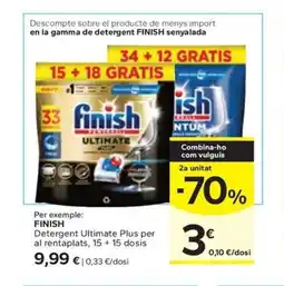 Caprabo FINISH Detergent Ultimate Plus per al rentaplats oferta