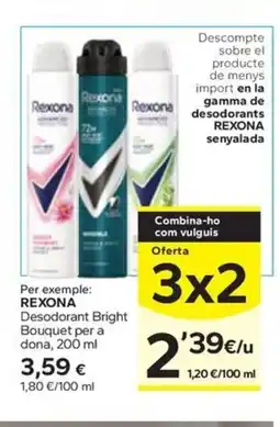 Caprabo REXONA Desodorant Bright Bouquet per a dona oferta