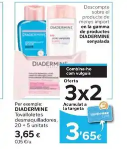 Caprabo DIADERMINE Tovalloletes desmaquilladores, 20+5 unitats oferta