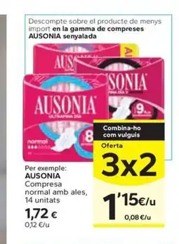 Caprabo AUSONIA Compresa normal amb ales oferta