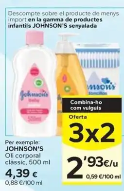 Caprabo JOHNSON'S Oli corporal clàssic oferta