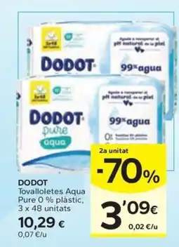 Caprabo DODOT Tovalloletes Aqua Pure 0 % plàstic oferta