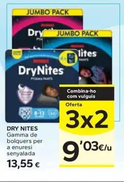 Caprabo DRY NITES Gamma de bolquers per a enuresi senyalada oferta