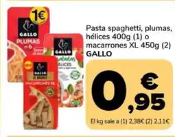 Supeco GALLO Pasta spaghetti, plumas, hélices o macarrones XL oferta