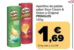 Supeco PRINGLES Aperitivo de patata sabor Sour Cream & Onion u Original oferta