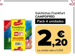 Supeco CAMPOFRÍO Salchichas Frankfurt oferta