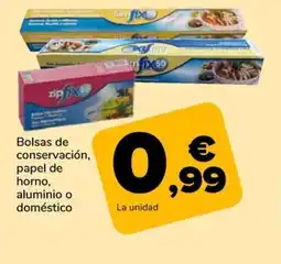Supeco Bolsas de conservación, papel de horno, aluminio o doméstico oferta