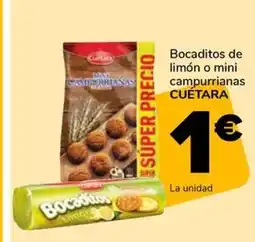 Supeco FLOTA Bocaditos de limón o mini campurrianas CUÉTARA oferta