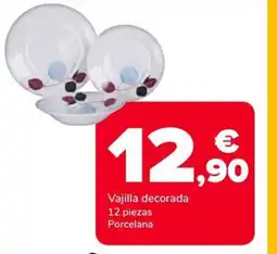 Supeco Vajilla decorada 12 piezas Porcelana oferta