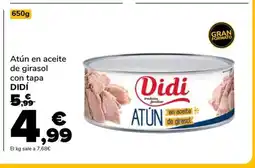 Supeco DIDÍ Atún en aceite de girasol con tapa oferta