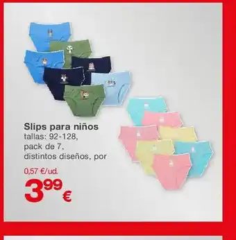 KIK Slips para niños oferta