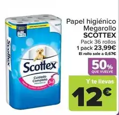 Carrefour Scottex - papel higiénico megarollo oferta