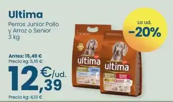 Clarel Última - perros junior pollo y arroz o senior oferta
