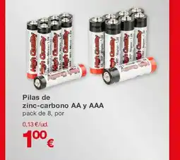 KIK Pilas de zinc-carbono AA y AAA oferta