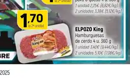 Coviran ELPOZO King Hamburguesas de cerdo 4 u. 360 oferta
