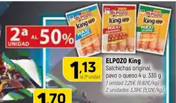 Coviran ELPOZO King Salchichas original pavo o queso oferta