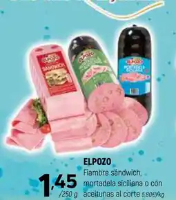 Coviran ELPOZO Fiambre sandwich, mortadela siciliana o con oferta