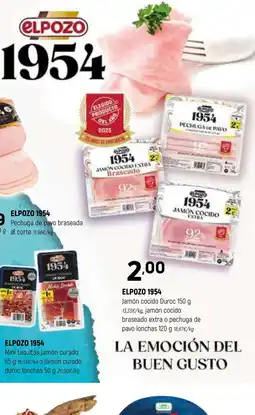 Coviran ELPOZO 1954 Jamón cocido Duroc amón cocido braseado extra o pechuga de pavo lonchas oferta