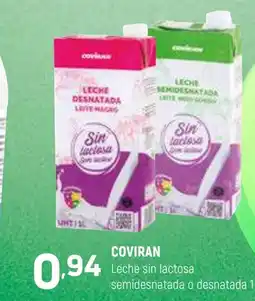 Coviran COVIRAN Leche sin lactosa semidesnatada o desnatada oferta