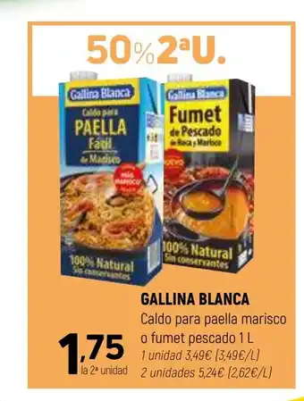 Coviran GALLINA BLANCA Caldo para paella marisco o fumet pescado oferta