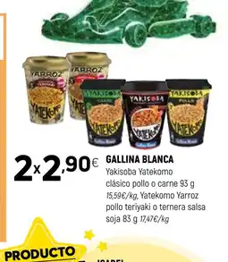 Coviran GALLINA BLANCA Yakisoba Yatekomo clásico pollo o carne oferta