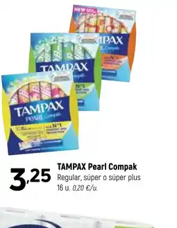 Coviran TAMPAX Pearl Compak Regular, súper o súper plus oferta