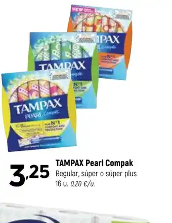 Coviran TAMPAX Pearl Compak Regular, súper o súper plus oferta