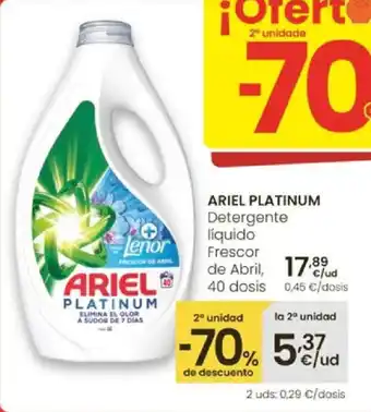 Eroski ARIEL Platinum Detergente líquido Frescor de Abril oferta