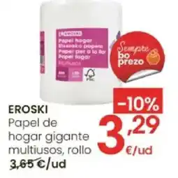 Eroski EROSKI Papel de hogar gigante multiusos, rollo oferta