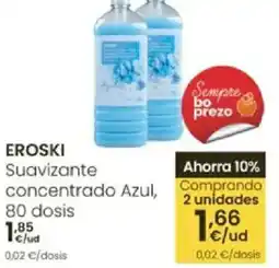 Eroski EROSKI Suavizante concentrado Azul, oferta