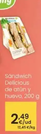 Eroski Sandwich Delicious de atún y huevo, oferta