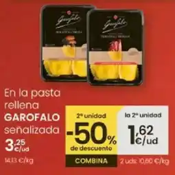 Eroski GAROFALO En la pasta rellena señalizada oferta