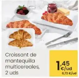 Eroski Croissant de mantequilla multicereales, oferta