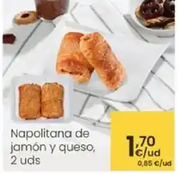 Eroski Napolitana de jamón y queso, oferta