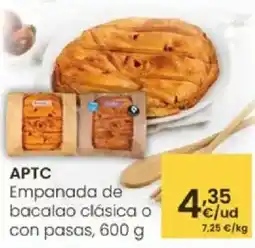 Eroski APTC Empanada de bacalao clasica o con pasas oferta