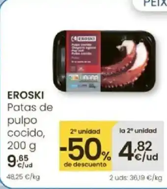 Eroski EROSKI Patas de pulpo cocido, oferta