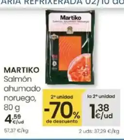 Eroski MARTIKO Salmón ahumado noruego, oferta