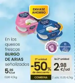 Eroski BURGO DE ARIAS En los quesos frescos señalizados oferta