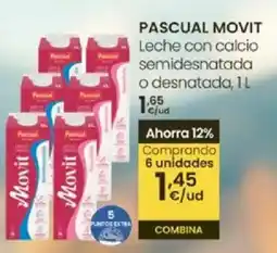 Eroski PASCUAL Movit leche con calcio semidesnatada o desnatada oferta