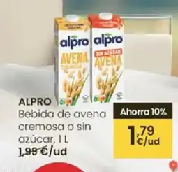 Eroski ALPRO Bebida de avena cremosa o sin azúcar oferta
