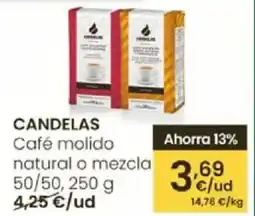 Eroski CANDELAS Café molido natural o mezcla oferta