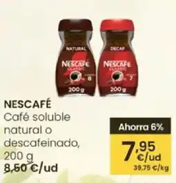 Eroski NESCAFÉ Café soluble natural o descafeinado, oferta