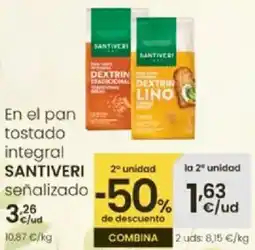 Eroski SANTIVERI En el pan tostado integral senalizado oferta