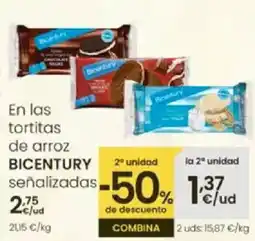 Eroski BICENTURY En las tortitas de arroz senalizados oferta