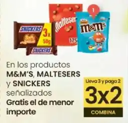 Eroski M&M'S, MALTESERS Y SNICKERS En los productos señalizados oferta