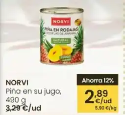 Eroski NORVI Piña en su jugo oferta