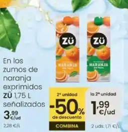 Eroski ZÜ En los zumos de naranja exprimidos oferta