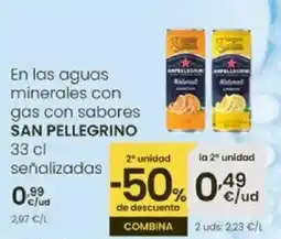 Eroski SAN PELLEGRINO En las aguas minerales con gas con sabores oferta