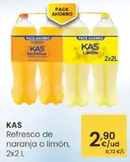 Eroski KAS Refresco de naranja o limón, oferta