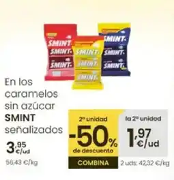 Eroski SMINT En los caramelos sin azúcar señalizados oferta